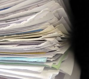 'Papers/document pile' by Niklas Bildhauer, 2008, CC BY-SA 2.0
